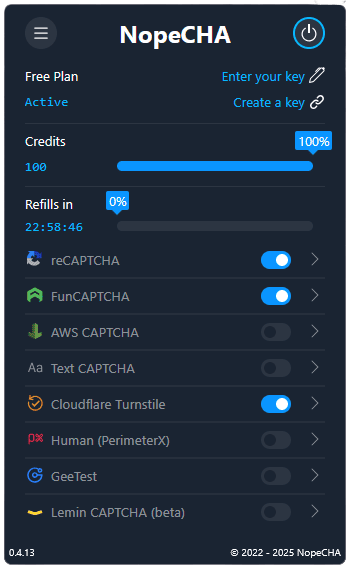 NopeCHA Extension